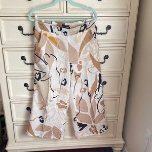 "Elegant Tahari 100% Linen Palazzo Pants - Size Small"